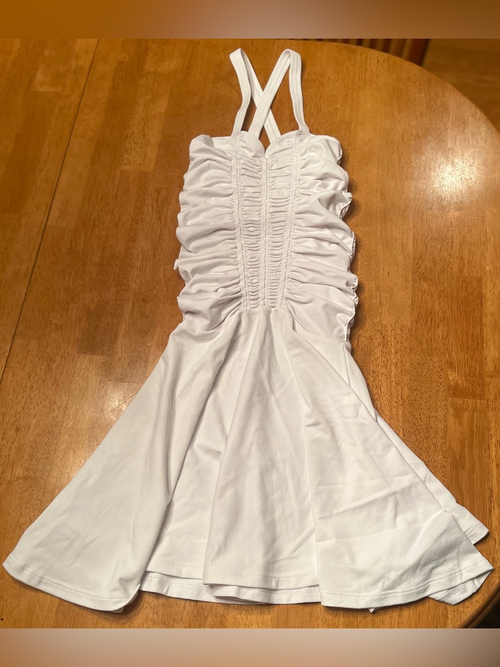 FP Movement by Free People White Ruched Strappy Midi Dress (NWOT)